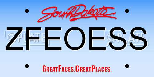 ZFEOESS South Dakota License Plate