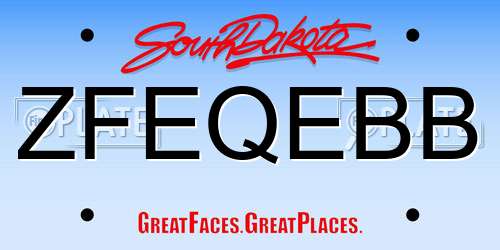 ZFEQEBB South Dakota License Plate