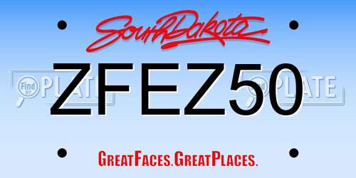ZFEZ50 South Dakota License Plate