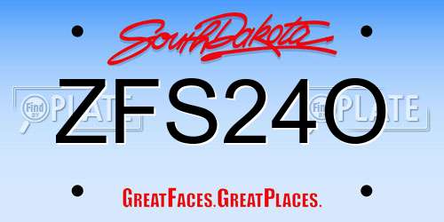 ZFS24O South Dakota License Plate