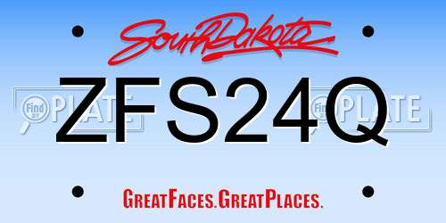 ZFS24Q South Dakota License Plate