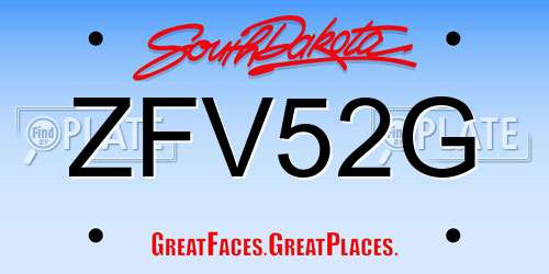 ZFV52G South Dakota License Plate
