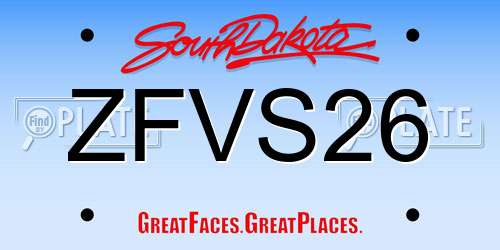 ZFVS26 South Dakota License Plate