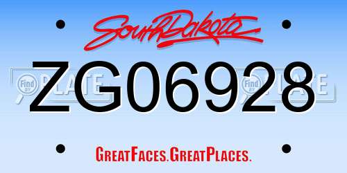 ZG06928 South Dakota License Plate