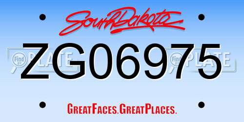 ZG06975 South Dakota License Plate