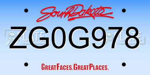 ZG0G978 South Dakota License Plate