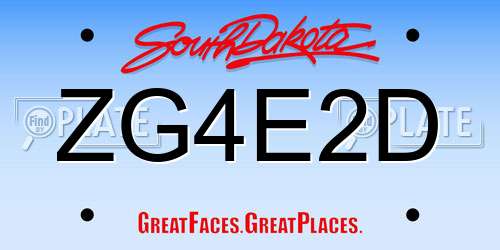 ZG4E2D South Dakota License Plate