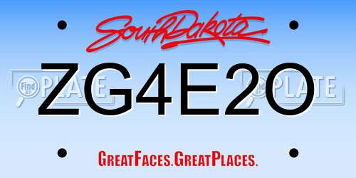 ZG4E2O South Dakota License Plate