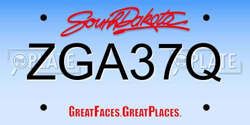 ZGA37Q South Dakota License Plate