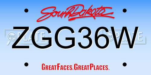 ZGG36W South Dakota License Plate