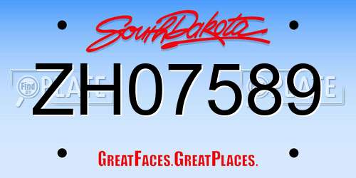 ZH07589 South Dakota License Plate