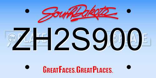 ZH2S900 South Dakota License Plate