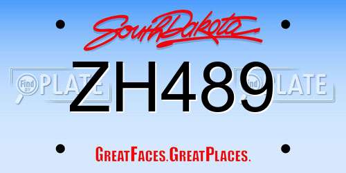 ZH489 South Dakota License Plate