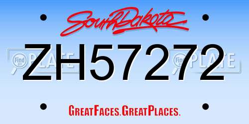 ZH57272 South Dakota License Plate