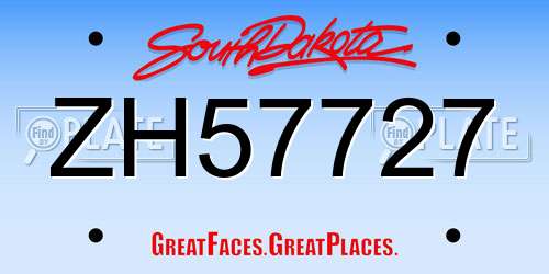 ZH57727 South Dakota License Plate
