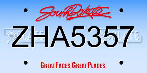 ZHA5357 South Dakota License Plate