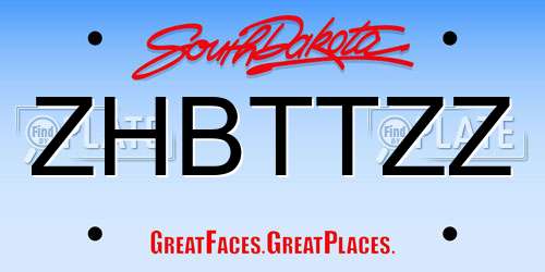 ZHBTTZZ South Dakota License Plate