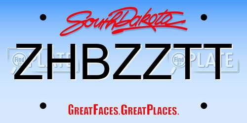 ZHBZZTT South Dakota License Plate