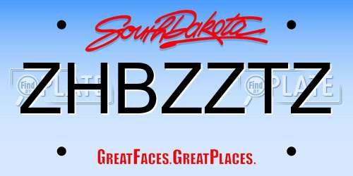 ZHBZZTZ South Dakota License Plate