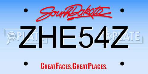 ZHE54Z South Dakota License Plate
