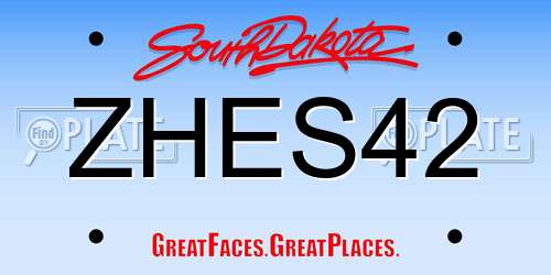 ZHES42 South Dakota License Plate