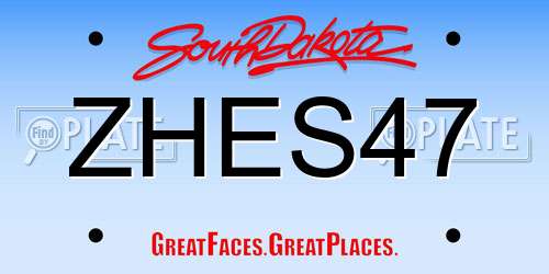 ZHES47 South Dakota License Plate