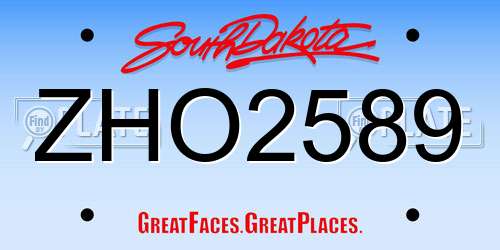 ZHO2589 South Dakota License Plate
