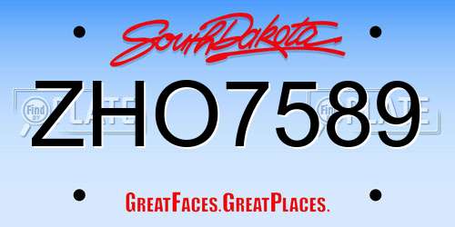 ZHO7589 South Dakota License Plate