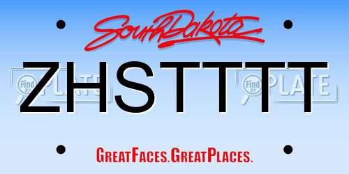 ZHSTTTT South Dakota License Plate