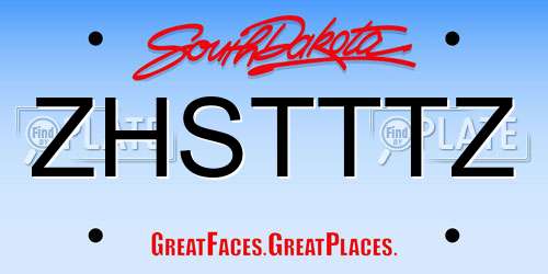 ZHSTTTZ South Dakota License Plate