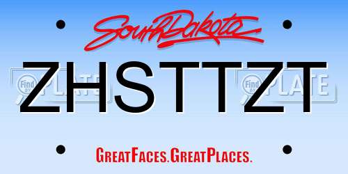 ZHSTTZT South Dakota License Plate