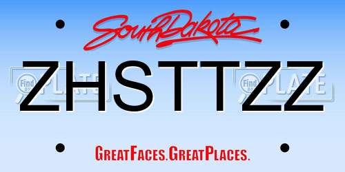 ZHSTTZZ South Dakota License Plate