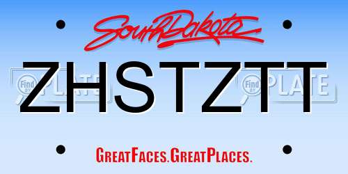 ZHSTZTT South Dakota License Plate