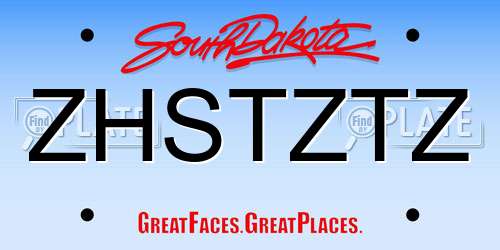 ZHSTZTZ South Dakota License Plate