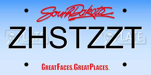 ZHSTZZT South Dakota License Plate