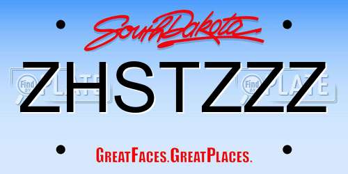 ZHSTZZZ South Dakota License Plate