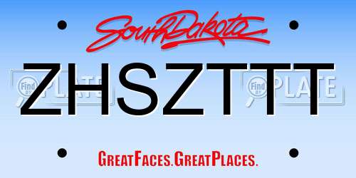 ZHSZTTT South Dakota License Plate