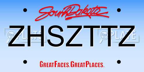 ZHSZTTZ South Dakota License Plate