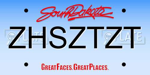 ZHSZTZT South Dakota License Plate