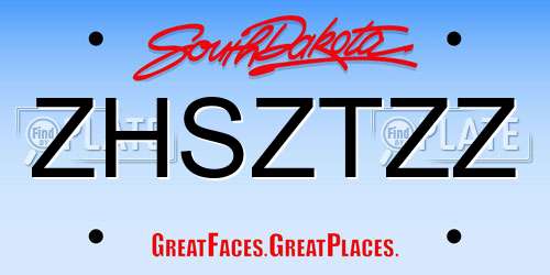 ZHSZTZZ South Dakota License Plate