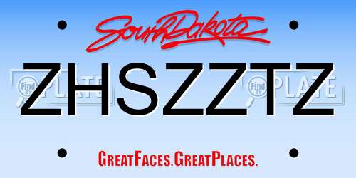 ZHSZZTZ South Dakota License Plate