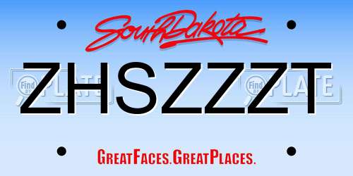 ZHSZZZT South Dakota License Plate