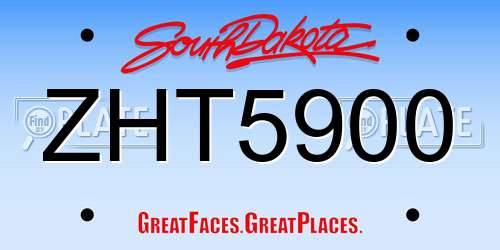 ZHT5900 South Dakota License Plate