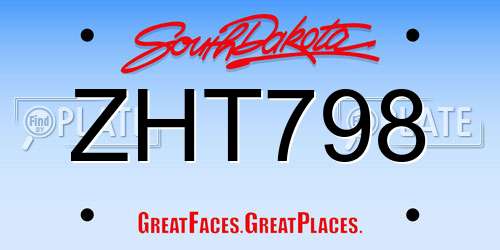 ZHT798 South Dakota License Plate