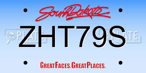 ZHT79S South Dakota License Plate