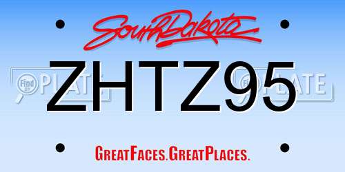 ZHTZ95 South Dakota License Plate