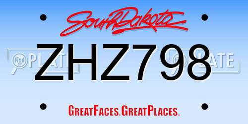 ZHZ798 South Dakota License Plate