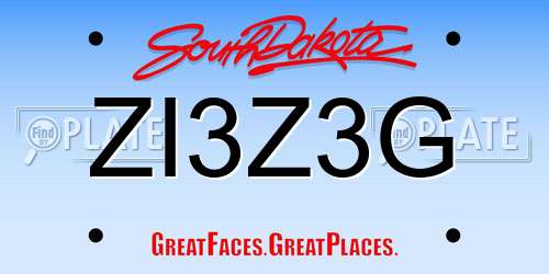 ZI3Z3G South Dakota License Plate