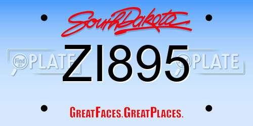 ZI895 South Dakota License Plate