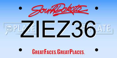 ZIEZ36 South Dakota License Plate